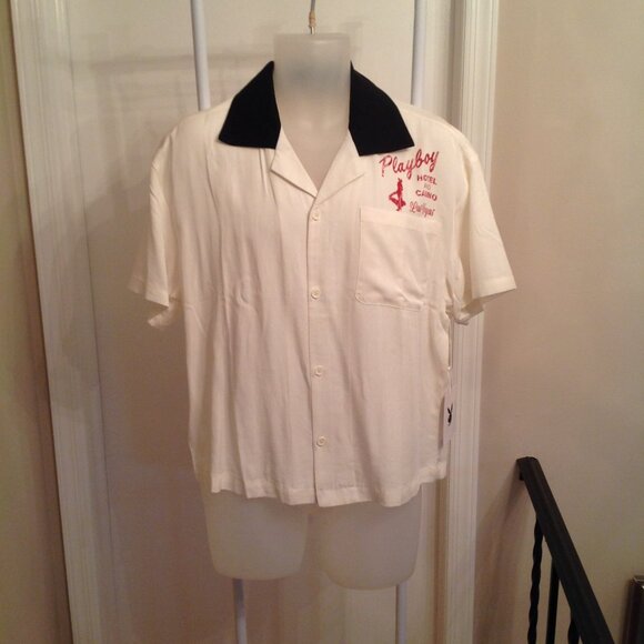 NWT Playboy Pacsun Hotel Camp Button Down Bowling Style Shirt S - Picture 2 of 10